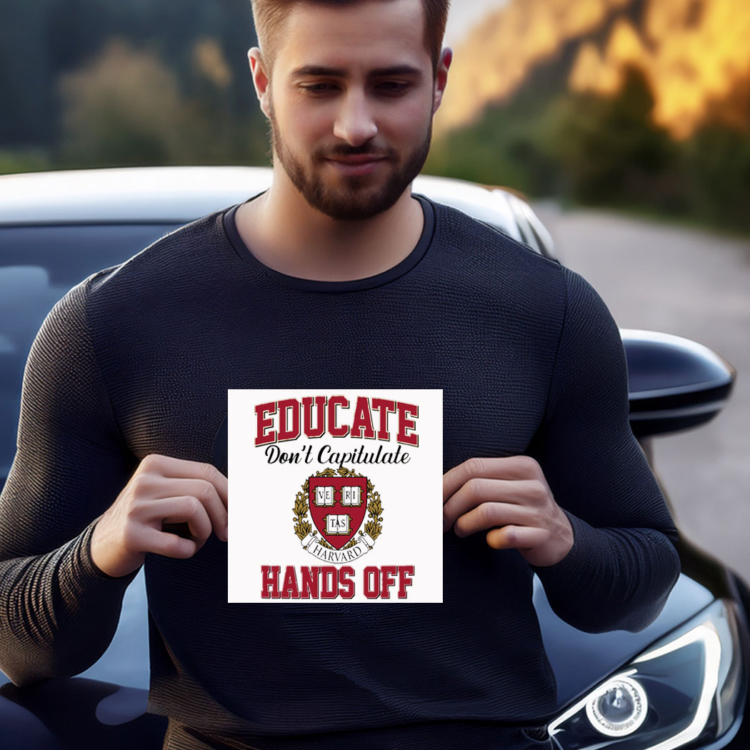 Educate Don't Capitulate Hands Off Harvard Car Magnet - Stickers