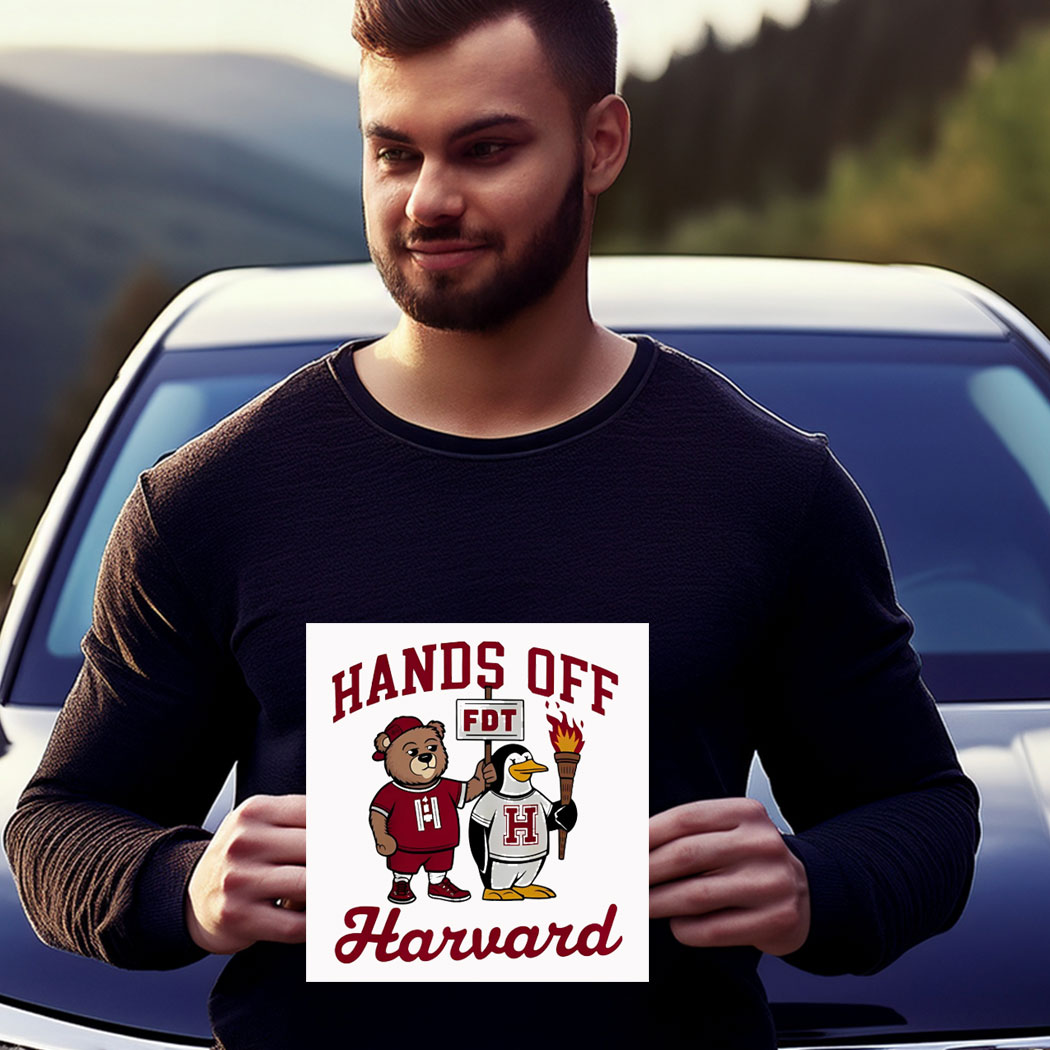 Hands Off Harvard, Bear Penguin Fdt Car Magnet - Stickers