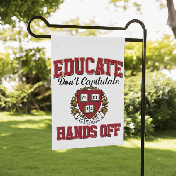 Hands Off Harvard Garden Flag