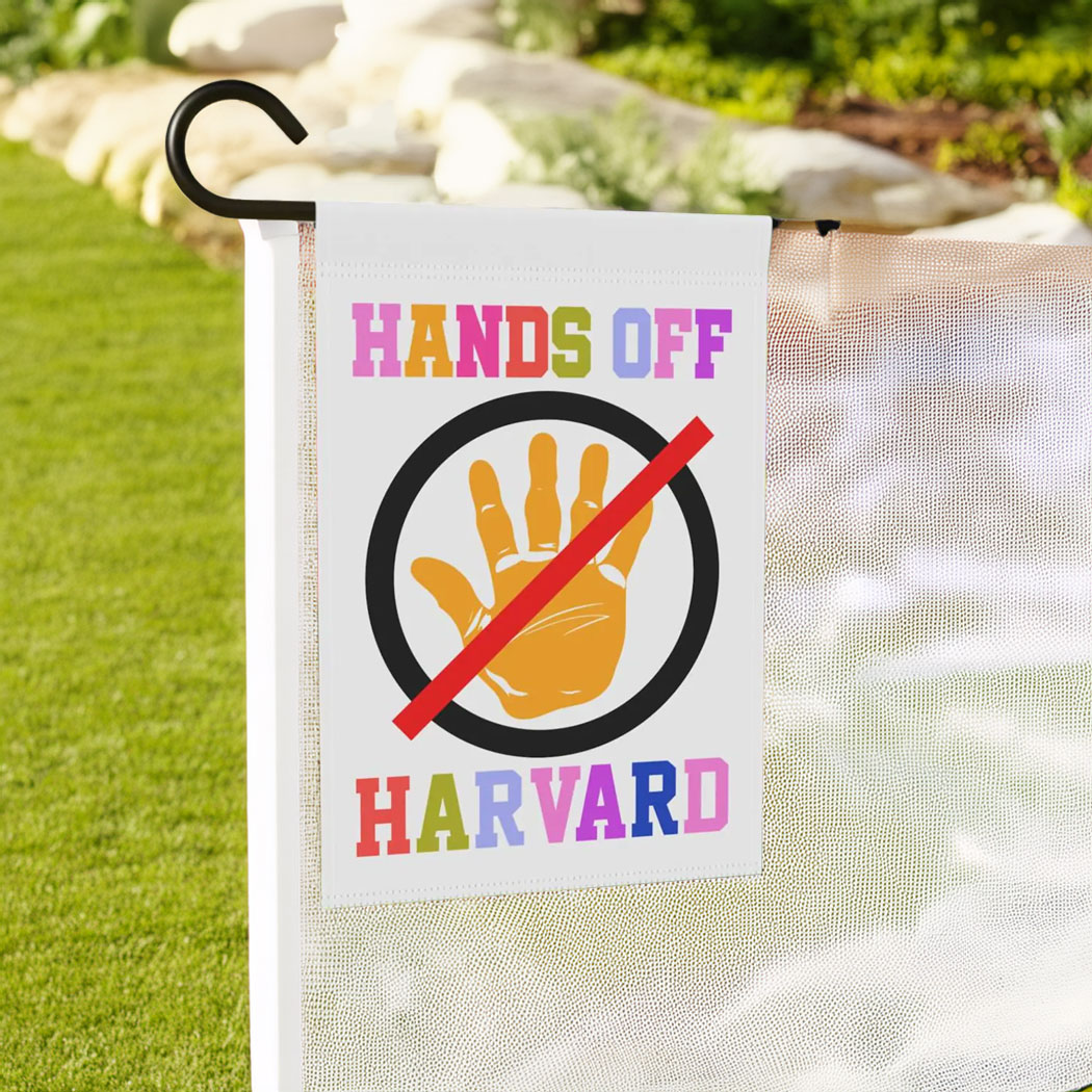 Hands Off Harvard Garden Flag, Resistance Flag