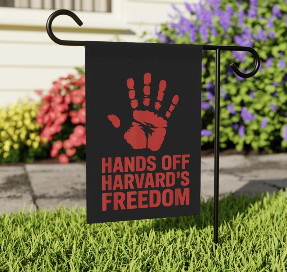 Hands Off Harvard Garden Flag, Save The Education Flag