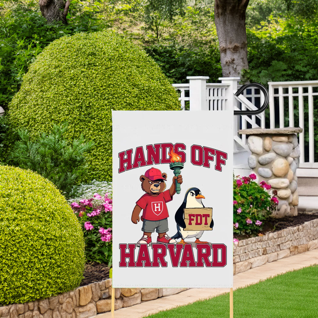 Hands Off Harvard , Harvard Reject Trump Garden Flag