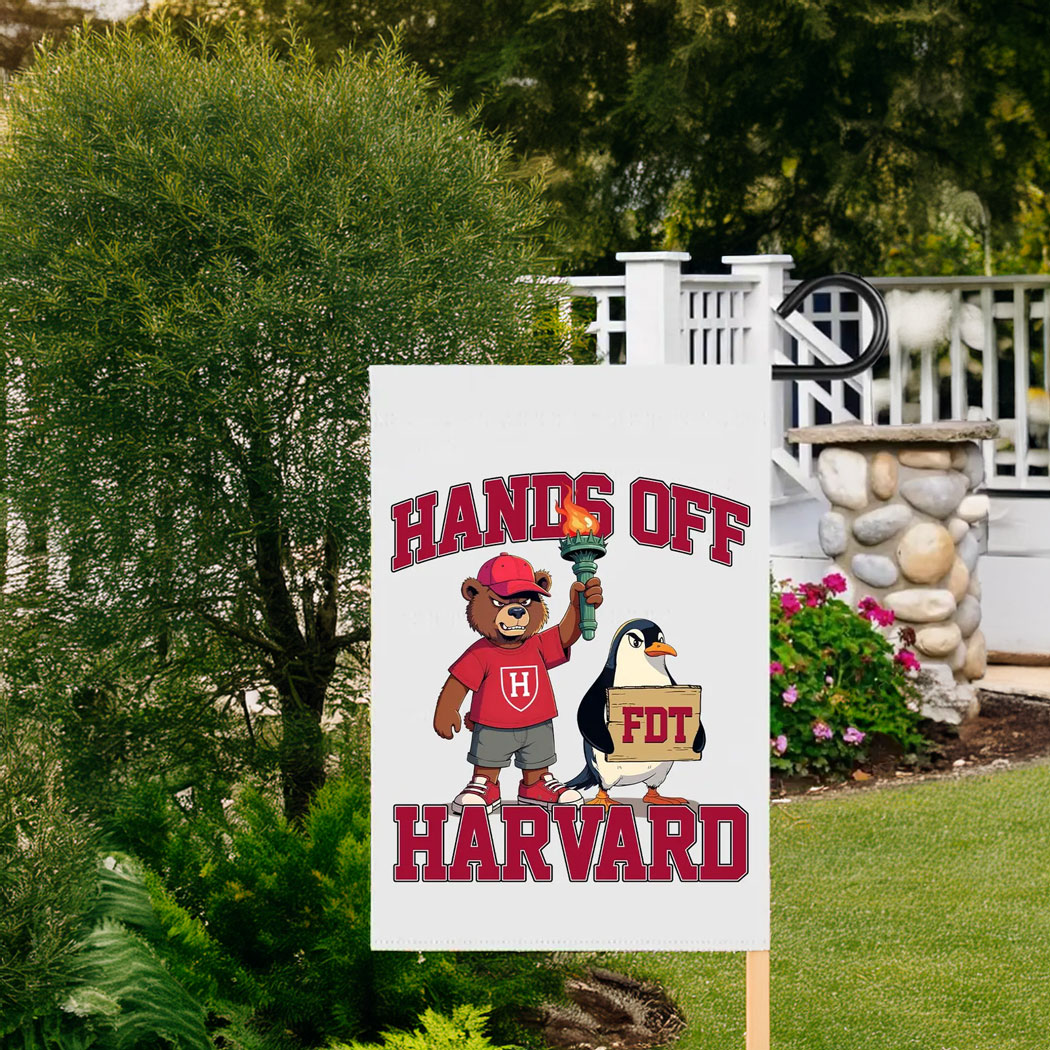 Hands Off Harvard , Harvard Reject Trump Garden Flag