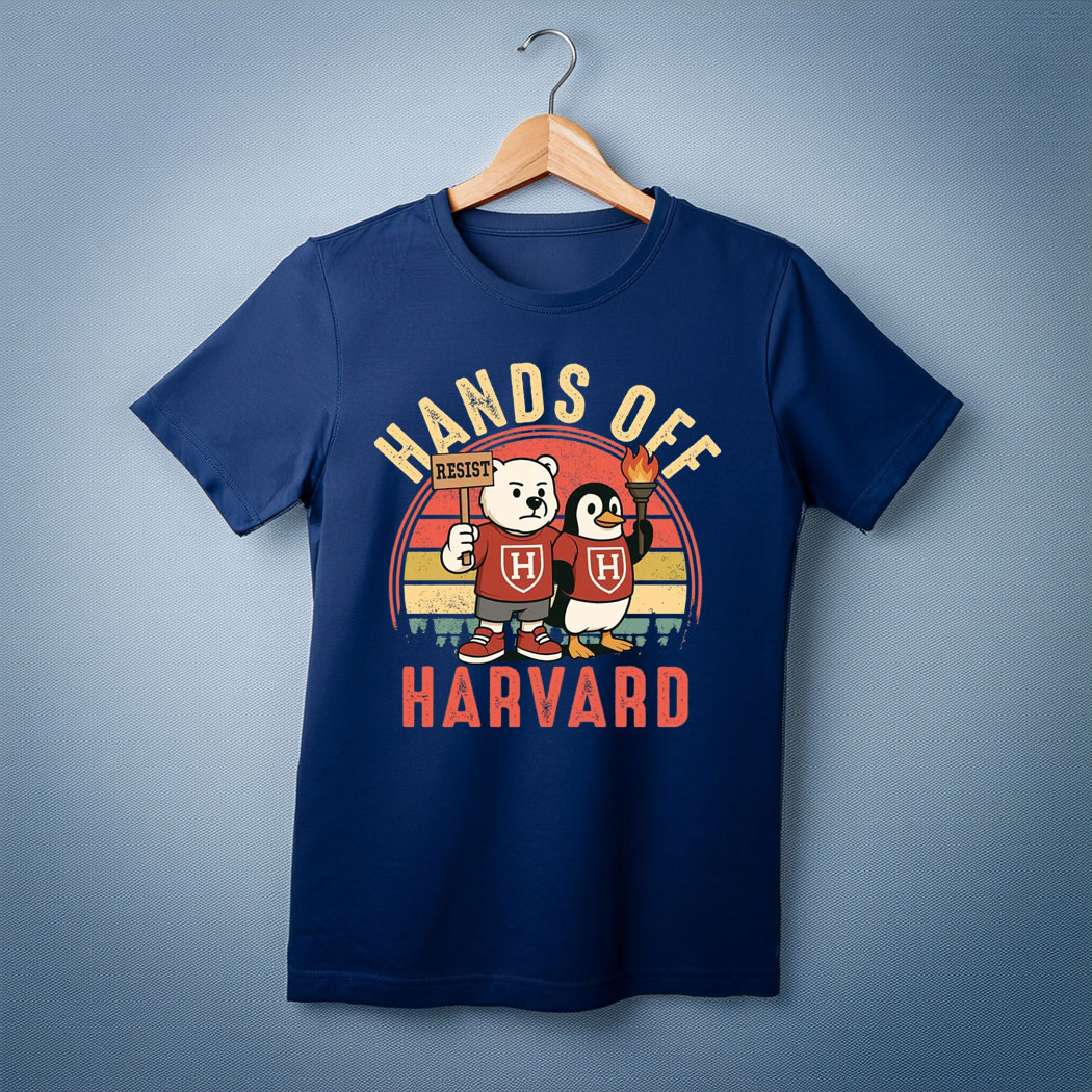 Hands Off Harvard Shirt, Vintage Hand Off Protest Shirt