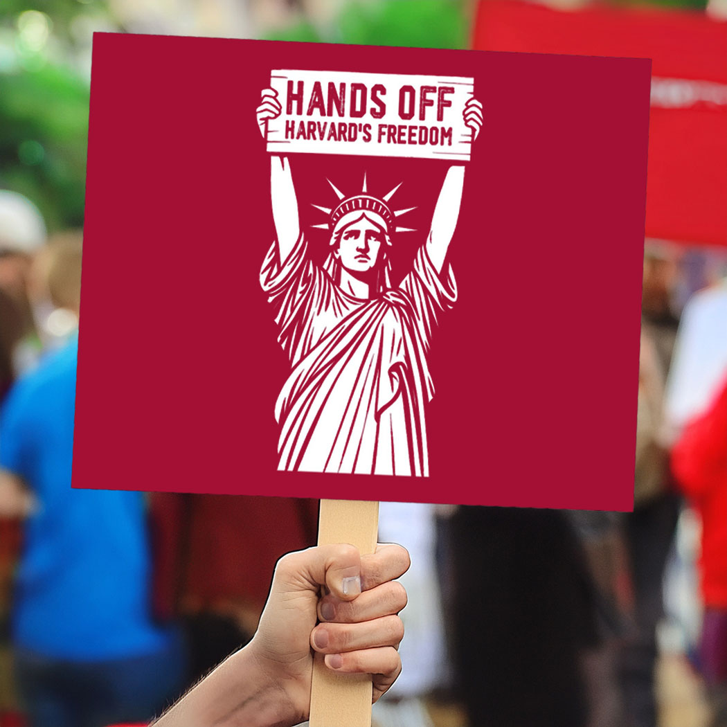 Hands Off Harvard Sign, Anti-Trump Protest Sign