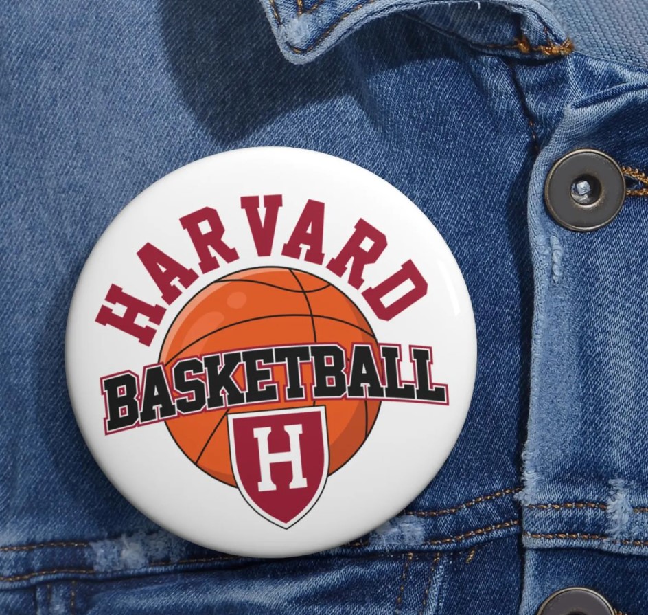 Harvard Basketball Hands Off Harvard Pin Button