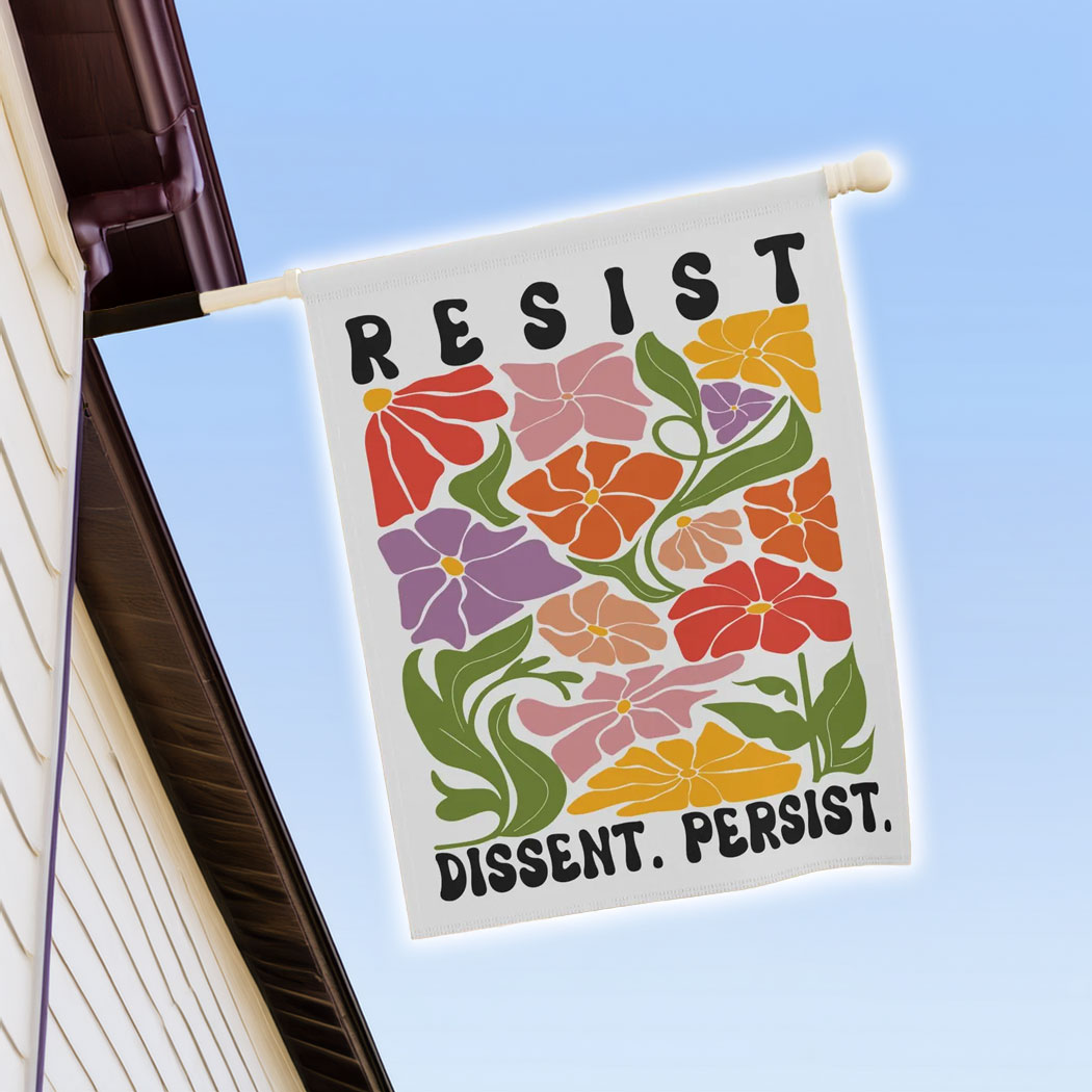 Resist Dissent Persist Garden Flag, Steve Kerr Harvard Flag