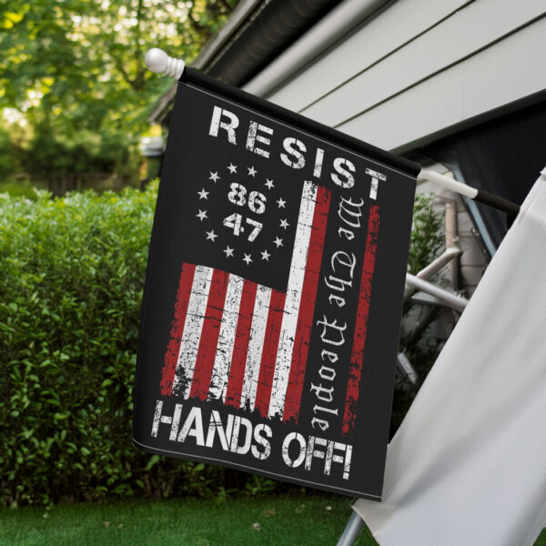 Resist Hands Off Garden Flag, Hands Off Protest Flag
