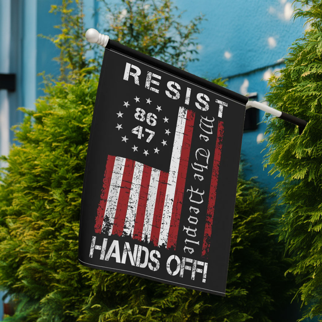 Resist Hands Off Garden Flag, Hands Off Protest Flag