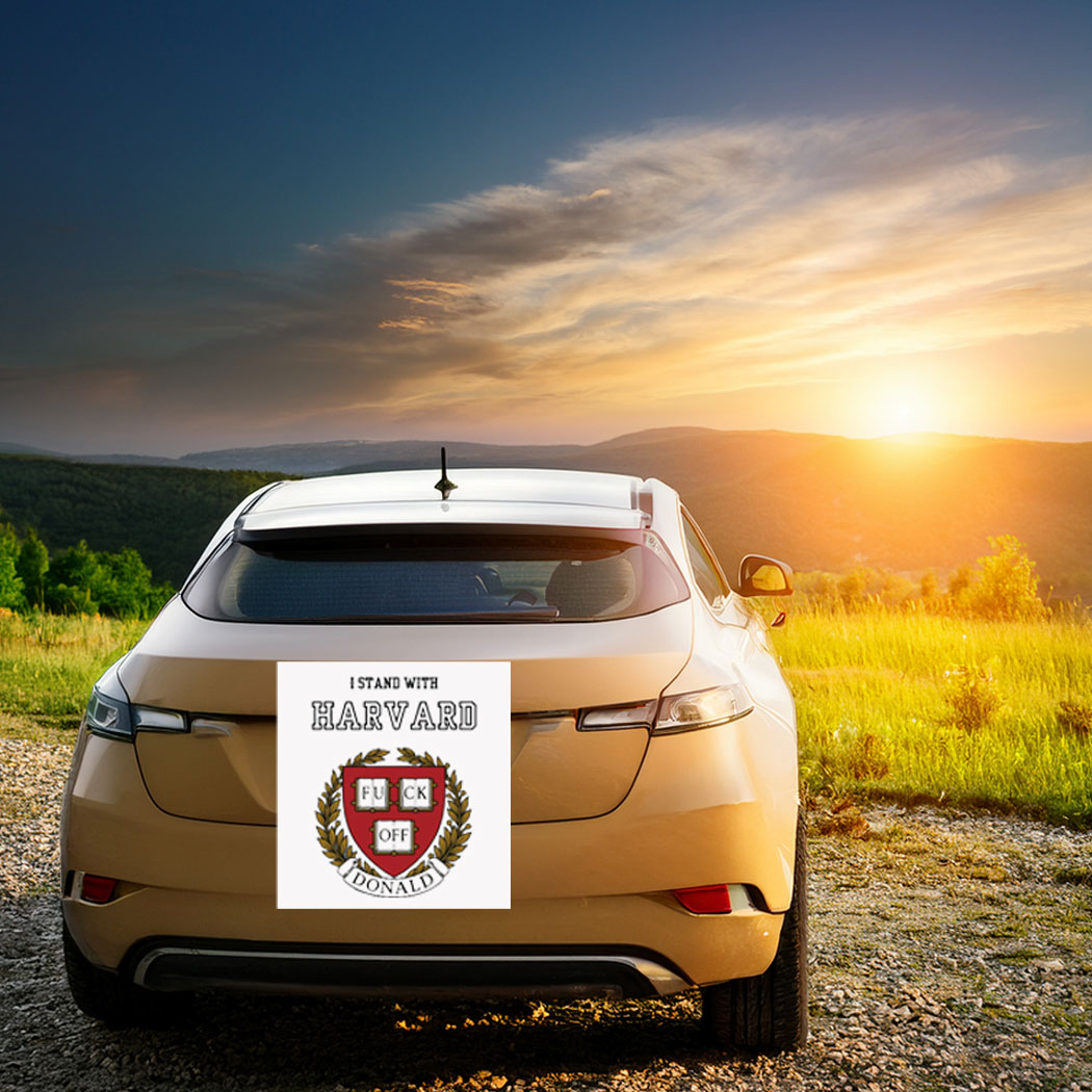 Stand with Harvard - Hands Off Harvard Car Magnet – Stickers