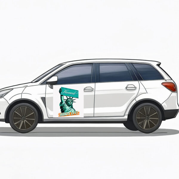 Statue Of Liberty Hands Off Harvard Car Magnet – Stickers