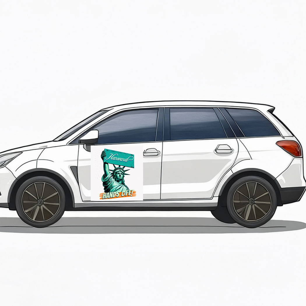 Statue Of Liberty Hands Off Harvard Car Magnet – Stickers