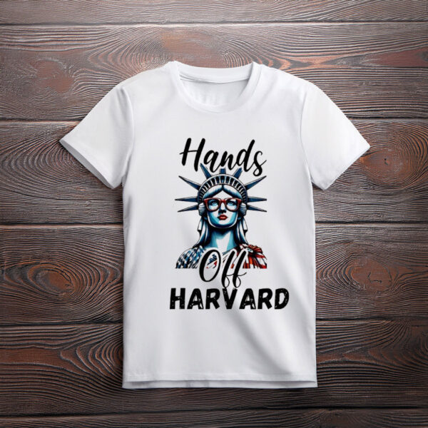Statue of Liberty hands off Harvard shirt
