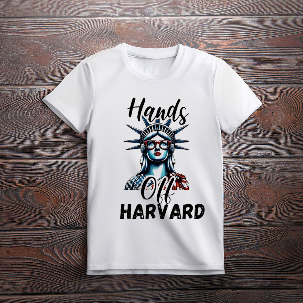 Statue of Liberty hands off Harvard shirt