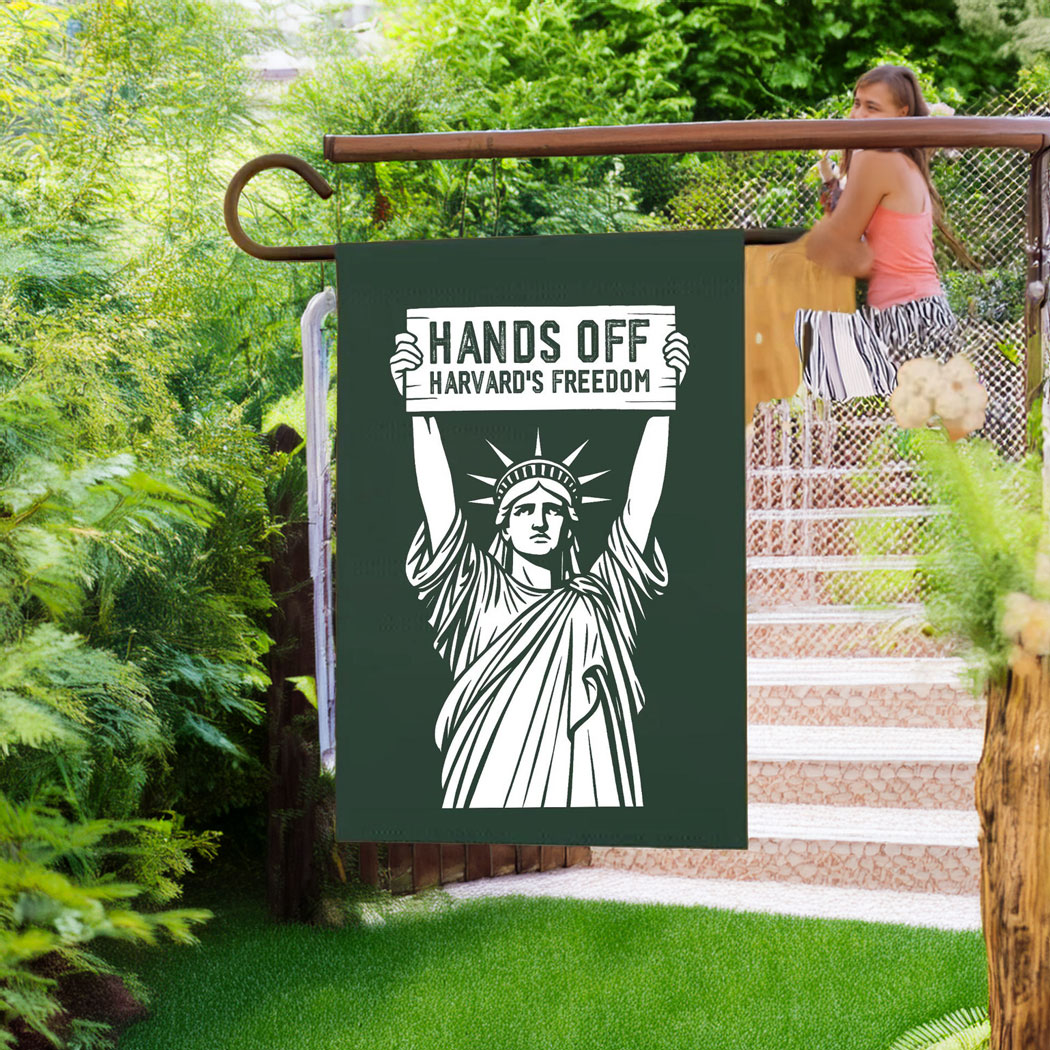 Tan Status Of Liberty Hands Off Harvards Freedom Flag