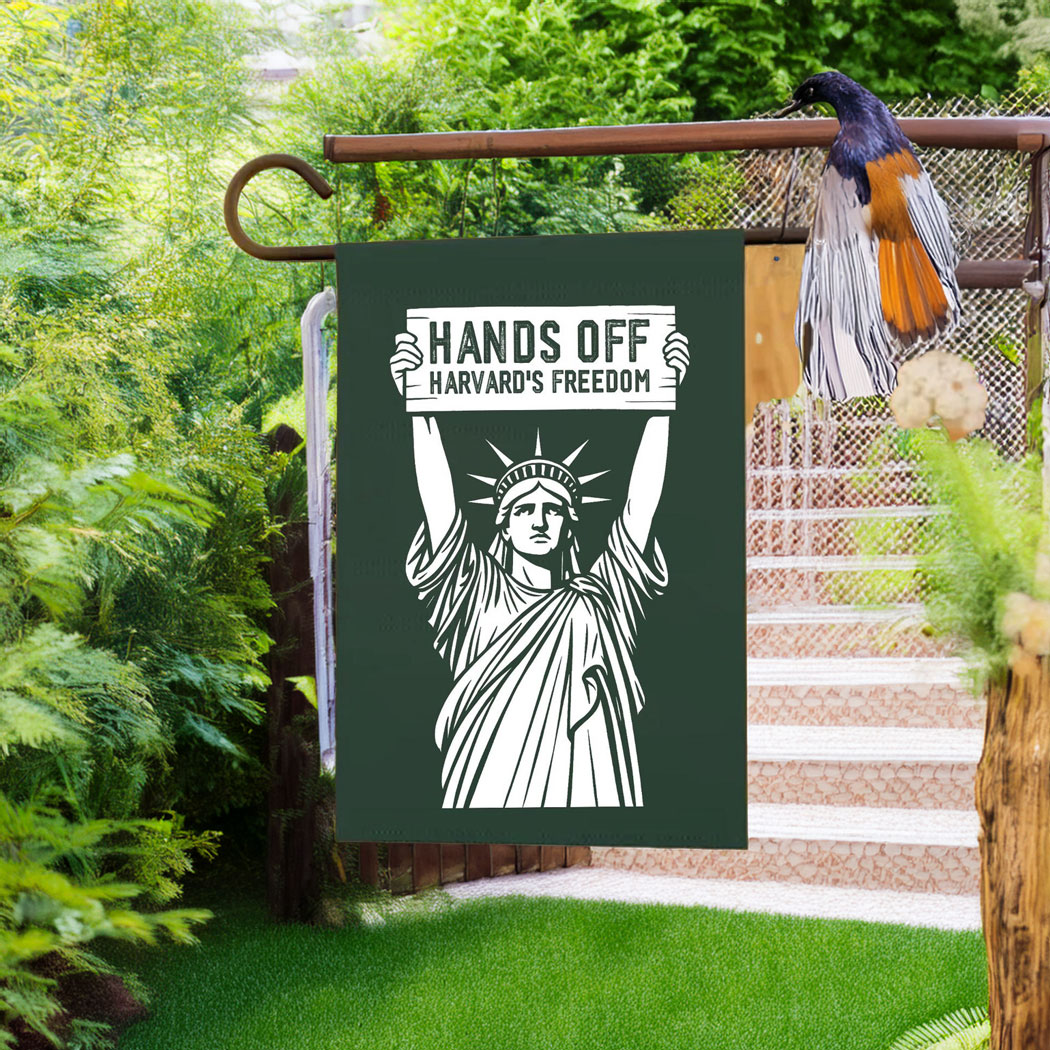 Tan Status Of Liberty Hands Off Harvards Freedom Flag