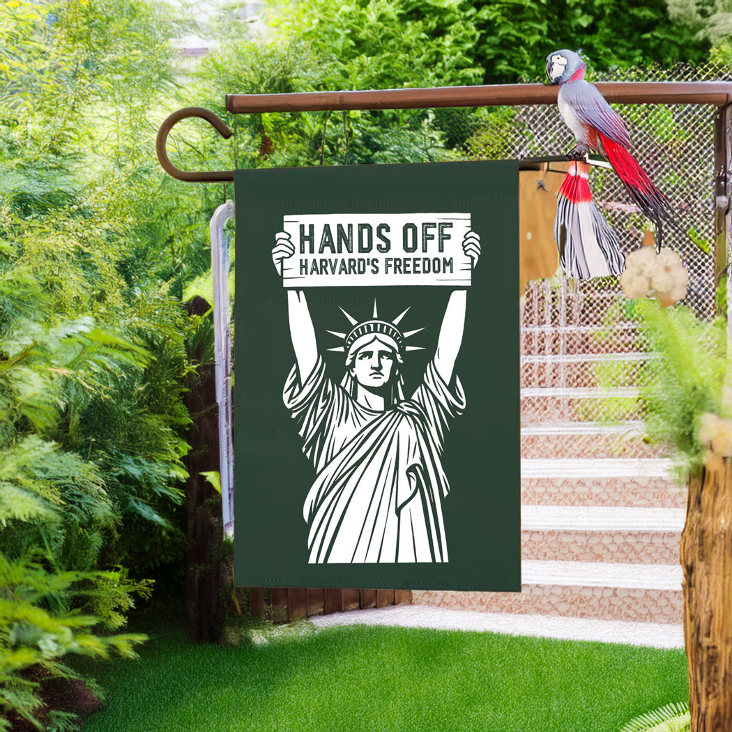 Tan Status Of Liberty Hands Off Harvards Freedom Flag