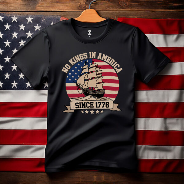 No Kings In America Since 1776 Vintage Patriotic USA T-Shirt