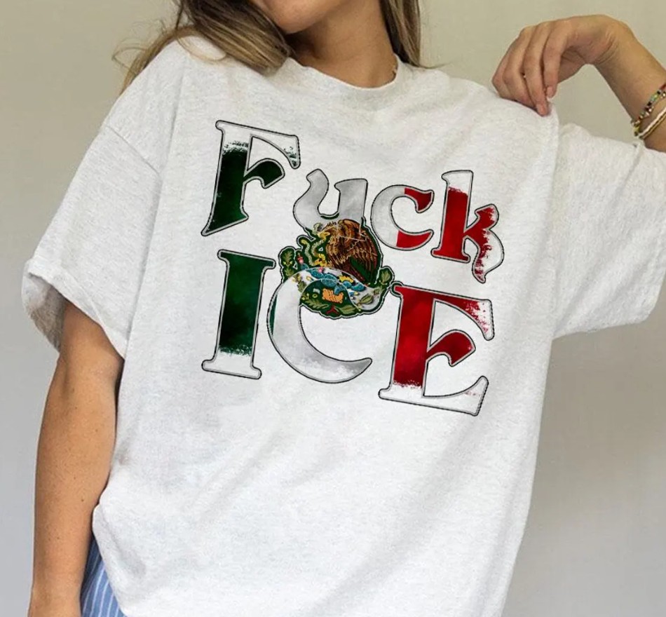 Anti Trump Fck ICE Mexico Flag t-shirt